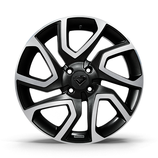 Roda DISCOVERY Aro 17" Tala 6" -  Diamantada Total Preto Brilhante