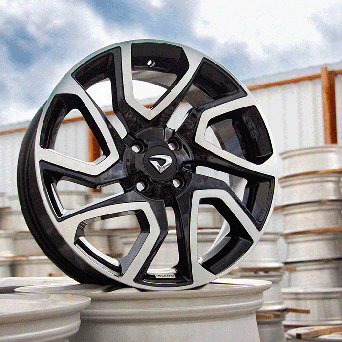 Roda DISCOVERY Aro 17" Tala 6" -  Diamantada Total Preto Brilhante