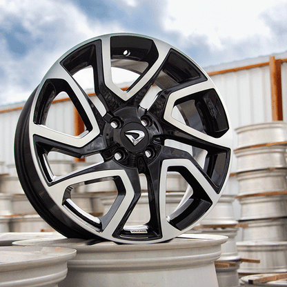Roda DISCOVERY Aro 17" Tala 6" -  Diamantada Total Preto Brilhante