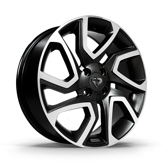 Roda DISCOVERY Aro 17" Tala 6" -  Diamantada Total Preto Brilhante