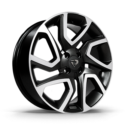 Roda DISCOVERY Aro 17" Tala 6" -  Diamantada Total Preto Brilhante