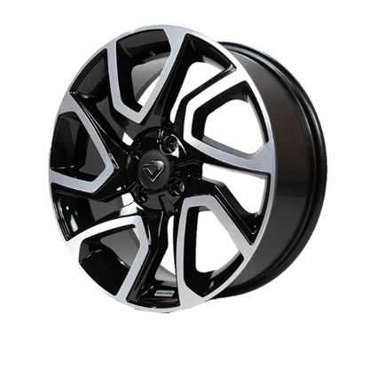 Roda DISCOVERY Aro 17" Tala 6" -  Diamantada Total Preto Brilhante