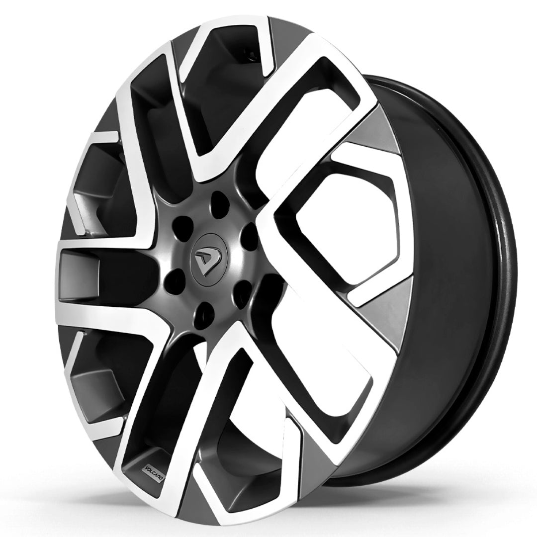 Roda INVICTUS Aro 22" tala 8x75" - Diamantada Total Grafite Fosco