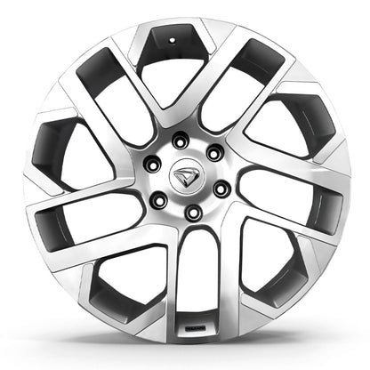 Roda INVICTUS Aro 22" tala 8x75" - Diamantada Total Prata Brilhante