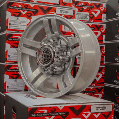 Roda SUPER DUTY Aro 18" tala 7"  -  Prata Brilhante