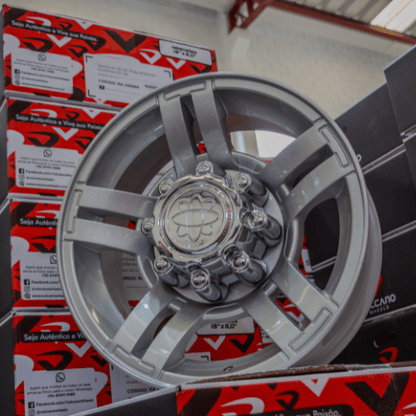 Roda SUPER DUTY Aro 18" tala 7"  -  Prata Brilhante