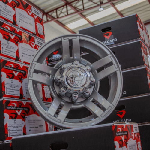 Roda SUPER DUTY Aro 18" tala 7"  -  Prata Brilhante