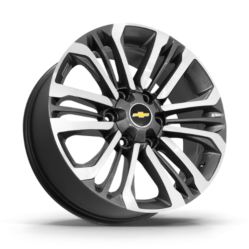Roda Tennessee Aro 18" Tala 7" - Diamantado Total Grafite Brilhante