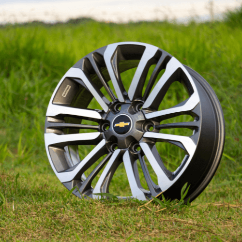 Roda Tennessee Aro 18" Tala 7" - Diamantado Total Grafite Brilhante