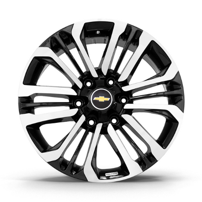 Roda Tennessee Aro 18" Tala 7" - Diamantado Total Preto Brilhante