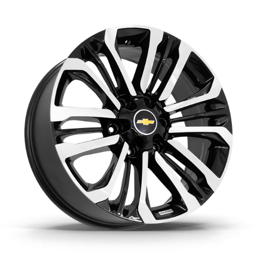 Roda Tennessee Aro 18" Tala 7" - Diamantado Total Preto Brilhante