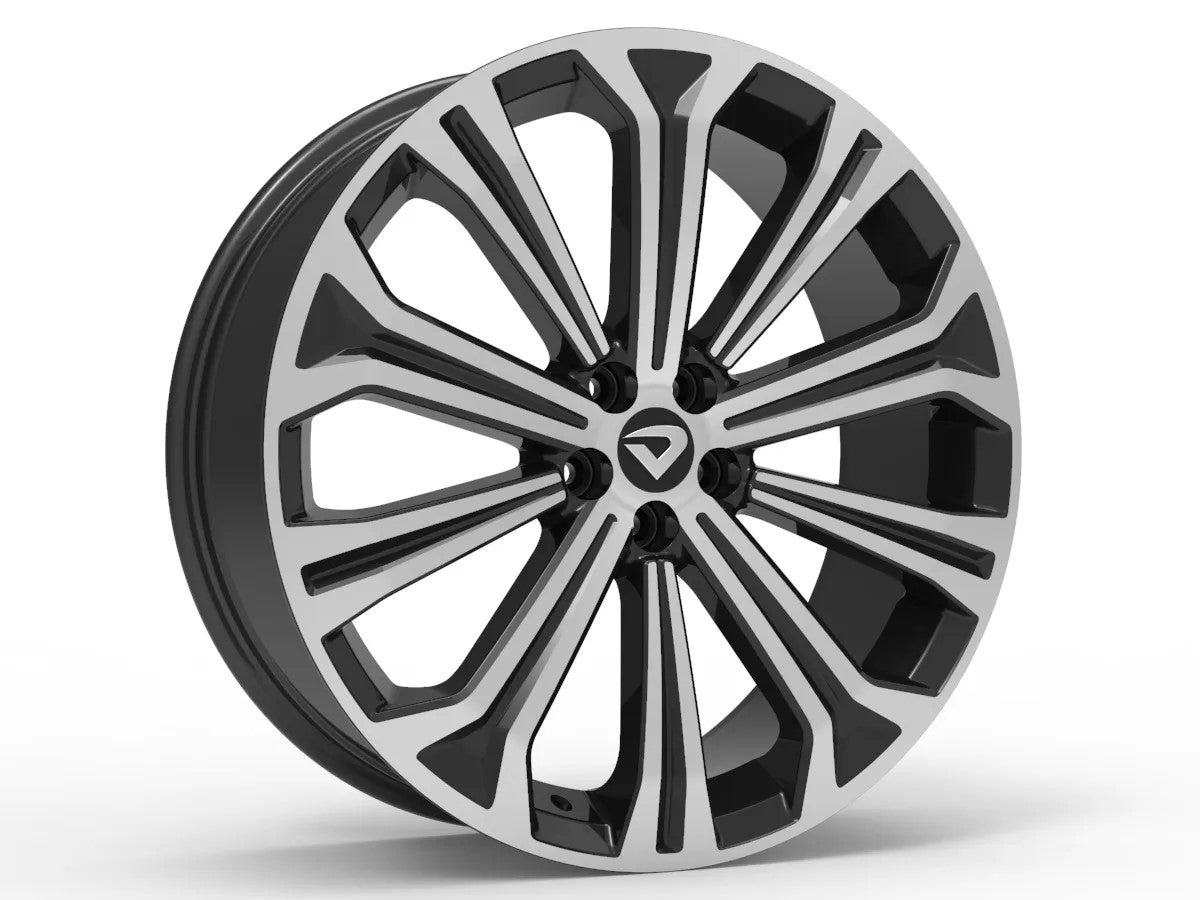 Roda Volcano ATLANTA Aro 18" tala 7" Preto Brilhante Diamantada Total