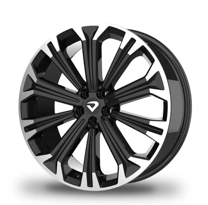 Roda Volcano ATLANTA GR Aro 18" tala 6" Diamantada Borda Preto Brilhante