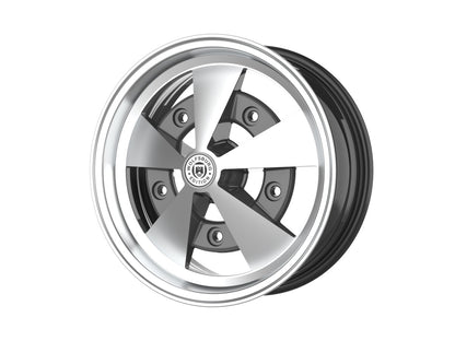 Roda Volcano ESCARABAJO Aro 15" tala 6" Grafite Brilhante Diamantado Fusca Kombi Brasília