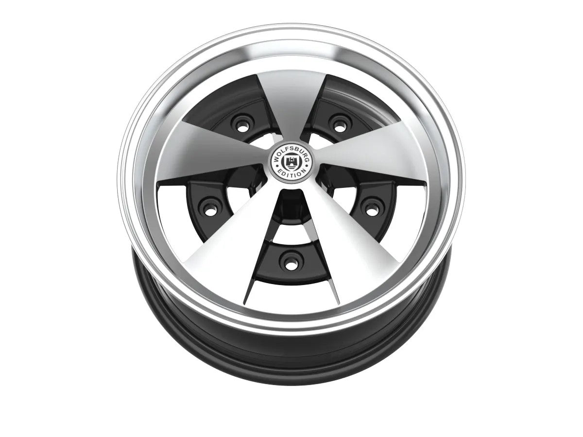 Roda Volcano ESCARABAJO Aro 15" tala 8" Preto Diamantado Fusca Kombi Brasília