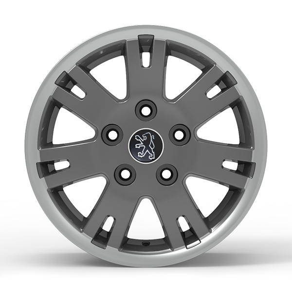 Roda Volcano EUROPA BOXER Aro 16" tala 7" Grafite brilhante com borda diamantada
