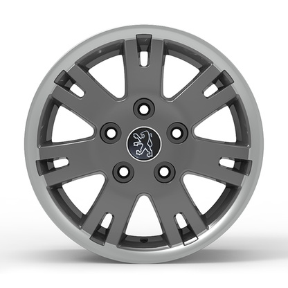 Roda Volcano EUROPA BOXER Aro 16" tala 7" Grafite brilhante com borda diamantada