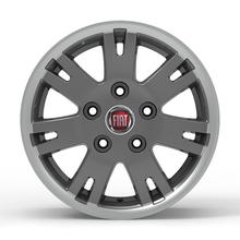 Roda Volcano EUROPA DUCATO Aro 16" tala 7" Grafite brilhante com borda diamantada