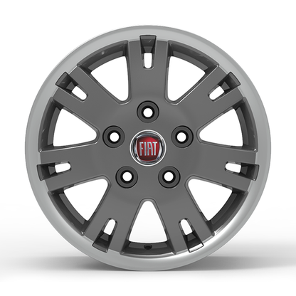 Roda Volcano EUROPA DUCATO Aro 16" tala 7" Grafite brilhante com borda diamantada