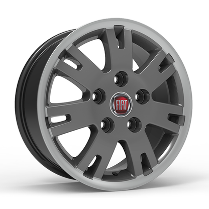 Roda Volcano EUROPA DUCATO Aro 16" tala 7" Grafite brilhante com borda diamantada