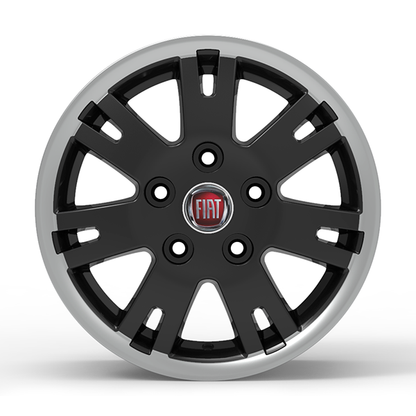 Roda Volcano EUROPA DUCATO Aro 16" tala 7" Preto com Borda Diamantada