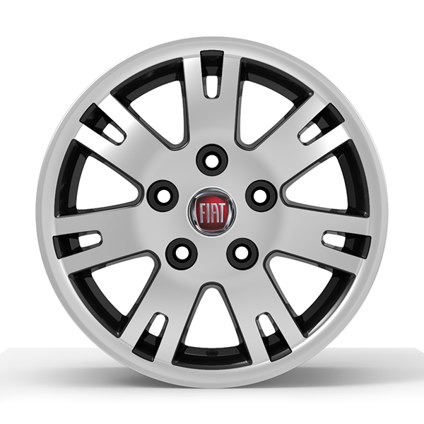 Roda Volcano EUROPA DUCATO Aro 16" tala 7" Preto Diamantado