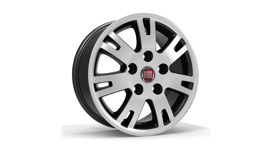 Roda Volcano EUROPA DUCATO Aro 16" tala 7" Preto Diamantado Furação 5x120mm Et66 Cubo 78,5