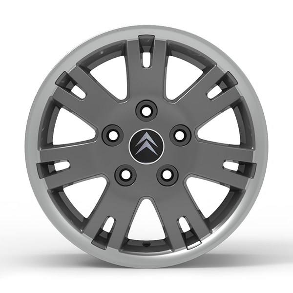 Roda Volcano EUROPA JUMPER Aro 16" tala 7" Grafite brilhante com borda diamantada