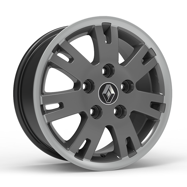 Roda Volcano EUROPA MASTER Aro 16" tala 7" Grafite brilhante com borda diamantada