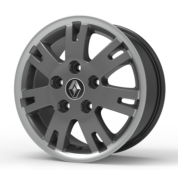 Roda Volcano EUROPA MASTER Aro 16" tala 7" Grafite brilhante com borda diamantada