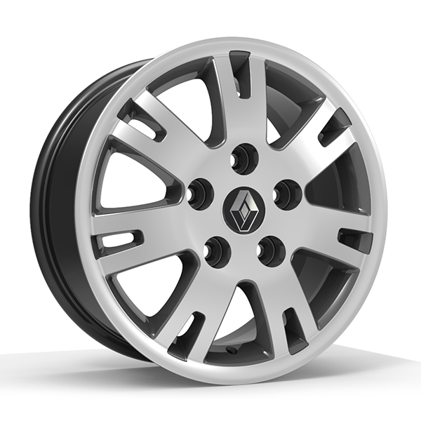 Roda Volcano EUROPA MASTER Aro 16" tala 7" Grafite brilhante diamantado