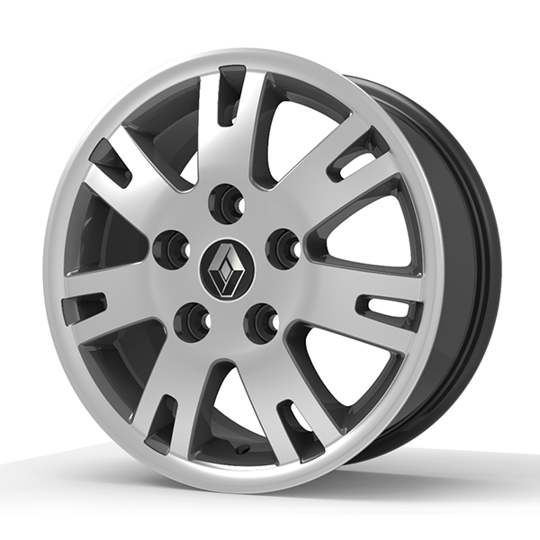 Roda Volcano EUROPA MASTER Aro 16" tala 7" Grafite brilhante diamantado