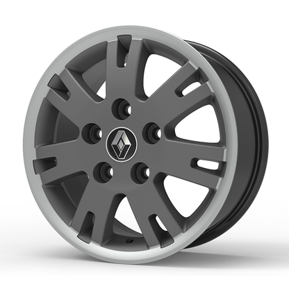Roda Volcano EUROPA MASTER Aro 16" tala 7" Grafite Fosco Borda Diamantada