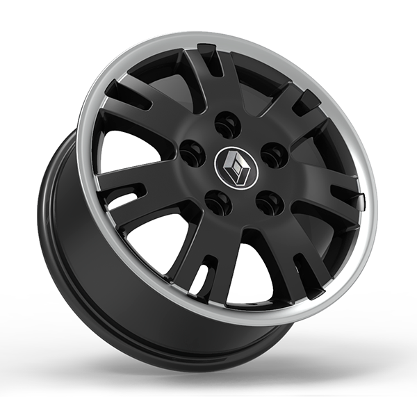 Roda Volcano EUROPA MASTER Aro 16" tala 7" Preto com Borda Diamantada