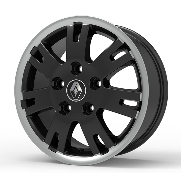 Roda Volcano EUROPA MASTER Aro 16" tala 7" Preto com Borda Diamantada