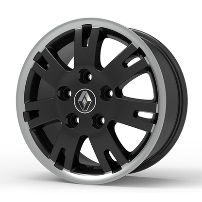 Roda Volcano EUROPA MASTER Aro 16" tala 7" Preto com Borda Diamantada