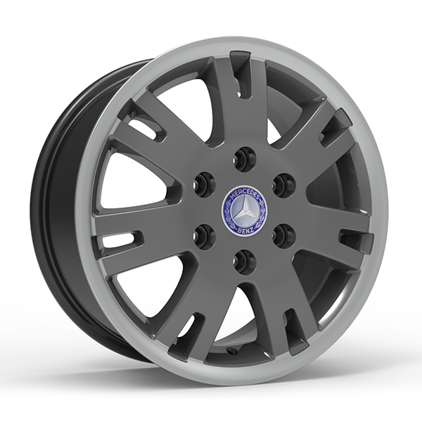 Roda Volcano EUROPA SPRINTER Aro 16" tala 7" Grafite brilhante com borda diamantada