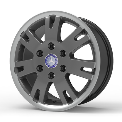 Roda Volcano EUROPA SPRINTER Aro 16" tala 7" Grafite brilhante com borda diamantada