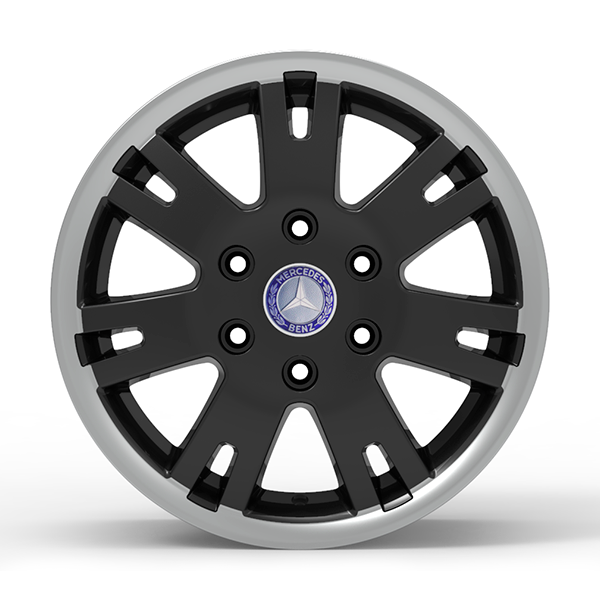 Roda Volcano EUROPA SPRINTER Aro 16" tala 7" Preto com Borda Diamantada