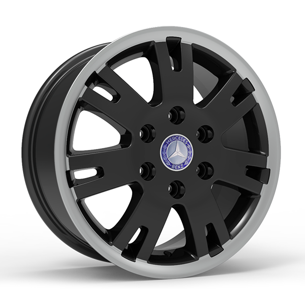 Roda Volcano EUROPA SPRINTER Aro 16" tala 7" Preto com Borda Diamantada