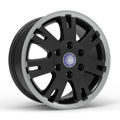 Roda Volcano EUROPA SPRINTER Aro 16" tala 7" Preto com Borda Diamantada