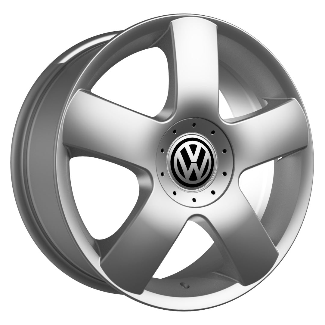 Roda Volcano EVIDENCE Aro 18" tala 6" Prata Brilhante GOL, Saveiro, FOX, Spacefox, Polo, Polo Sedan, Voyage