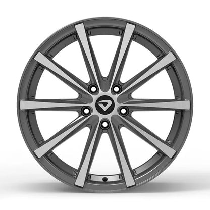Roda Volcano MÔNACO Aro 18" tala 7" Grafite brilhante diamantado