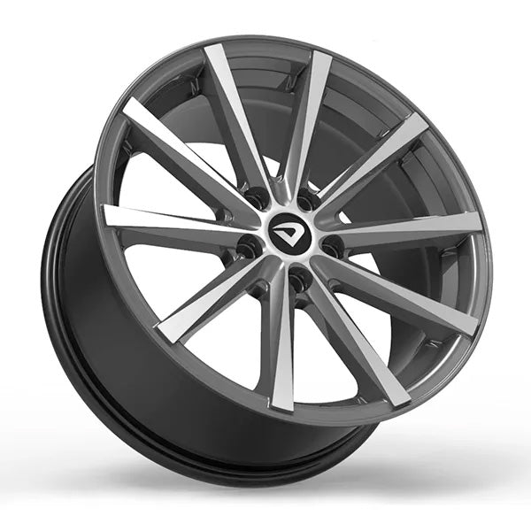 Roda Volcano MÔNACO Aro 18" tala 7" Grafite brilhante diamantado