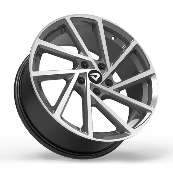 Roda Volcano R-SEVEN Aro 18" tala 6" Grafite brilhante diamantado - Furação de 4x100mm até 5x114,3