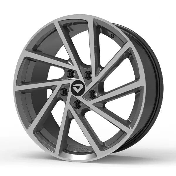 Roda Volcano R-SEVEN Aro 18" tala 6" Grafite brilhante diamantado - Furação de 4x100mm até 5x114,3