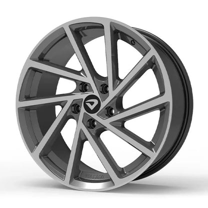 Roda Volcano R-SEVEN Aro 18" tala 6" Grafite brilhante diamantado - Furação de 4x100mm até 5x114,3