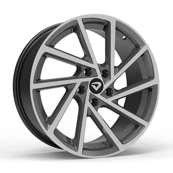 Roda Volcano R-SEVEN Aro 18" tala 6" Grafite brilhante diamantado - Furação de 4x100mm até 5x114,3