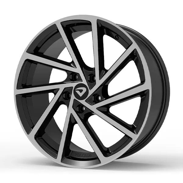 Roda Volcano R-SEVEN Aro 18" tala 7" Preto Diamantado - Chevrolet, VW, Ford, FIAT, Honda, Hyundai, Toyota, Nissan, KIA, Renault, PEUGEOT, Citroën