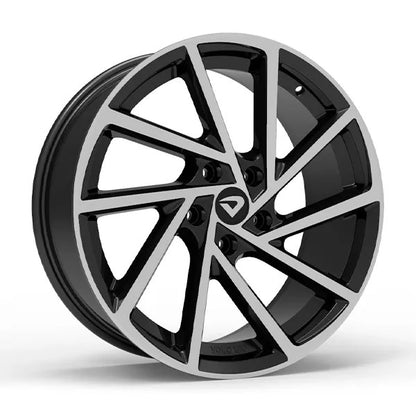 Roda Volcano R-SEVEN Aro 18" tala 7" Preto Diamantado - Chevrolet, VW, Ford, FIAT, Honda, Hyundai, Toyota, Nissan, KIA, Renault, PEUGEOT, Citroën